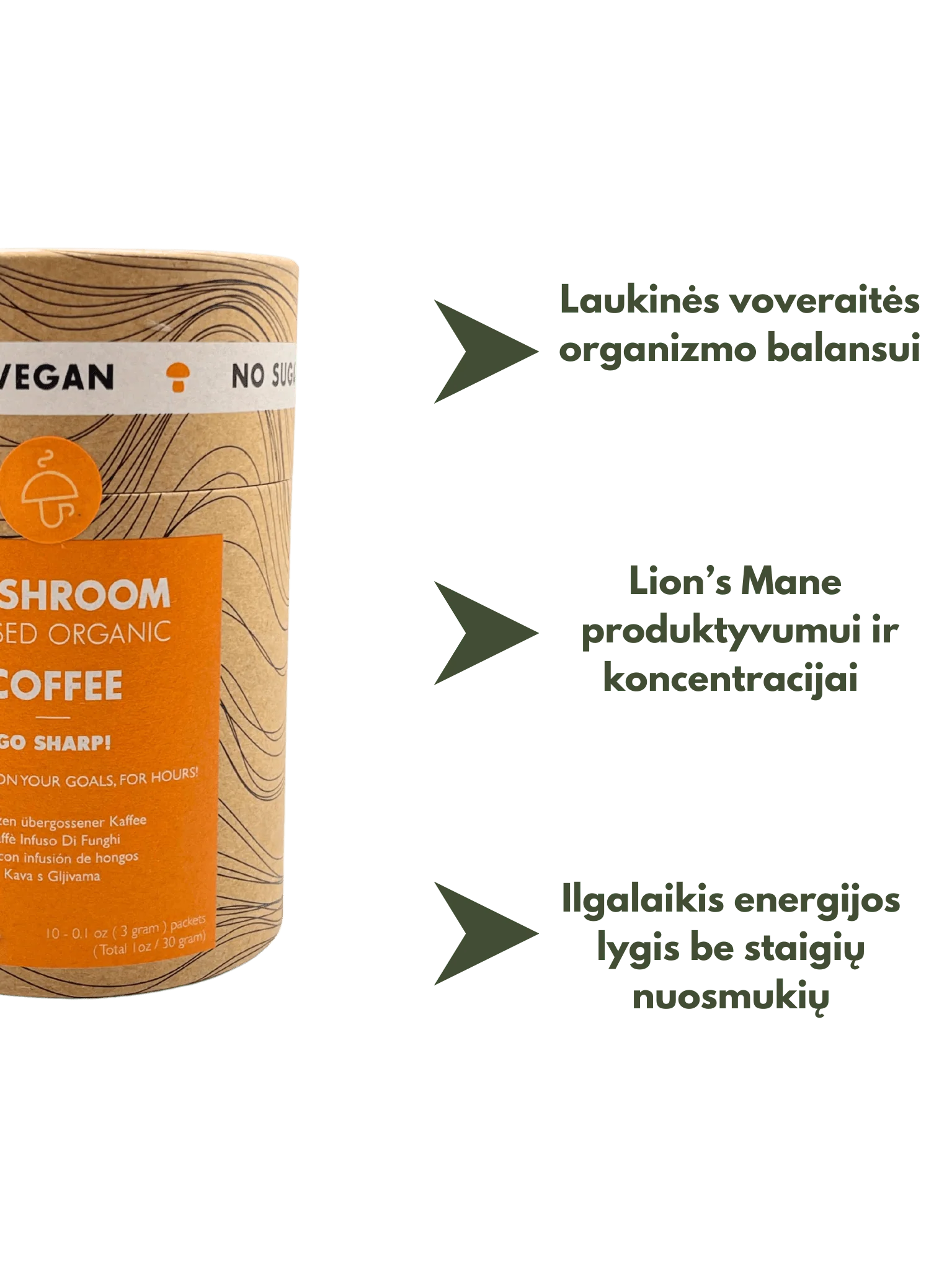 Valgomas puodelis + Tirpi Kava su grybais "Vegan duetas"